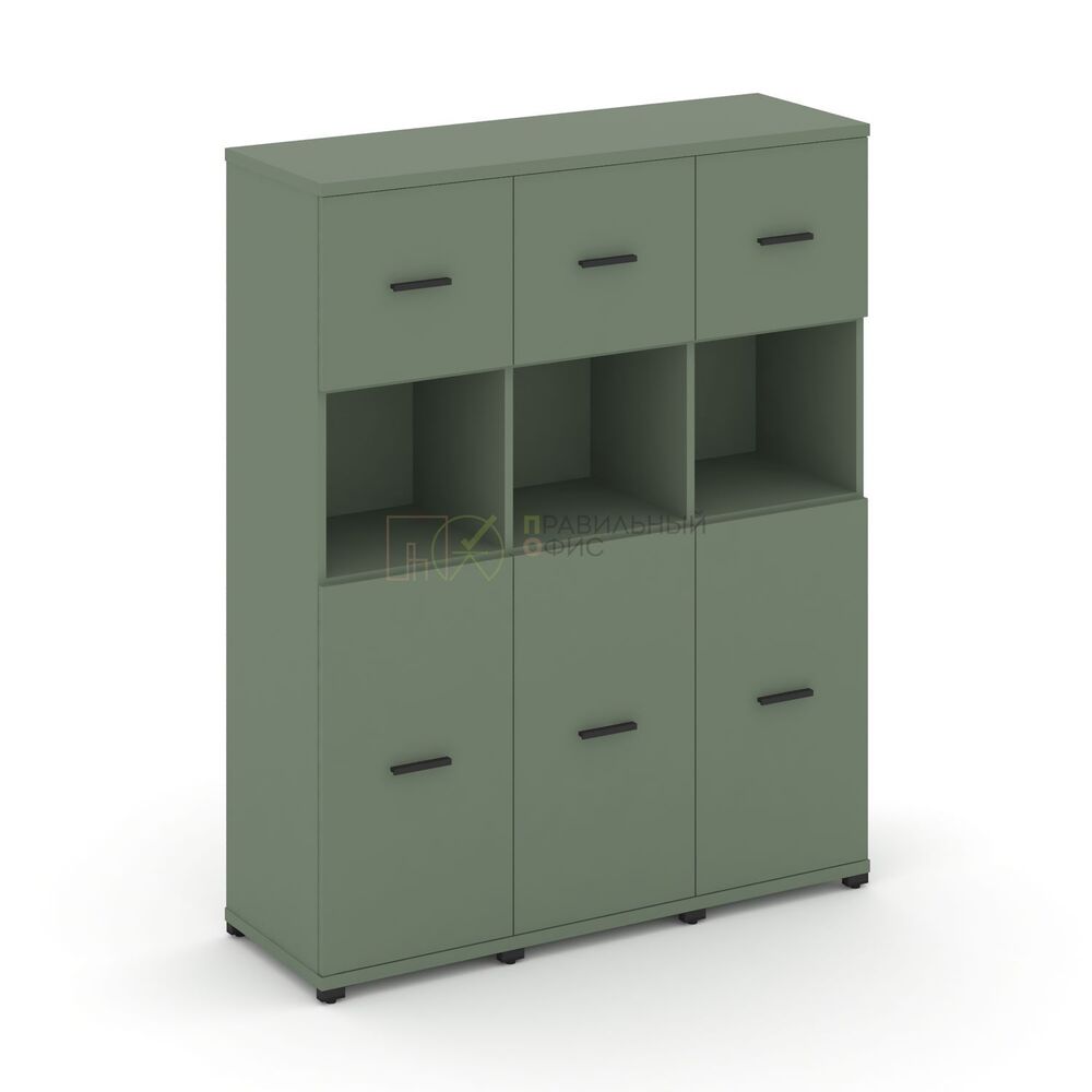 Шкаф три узкие секции, 4 ниши