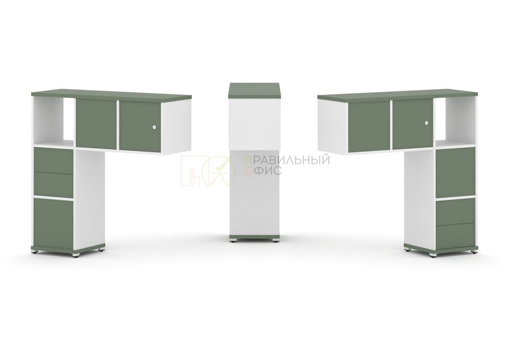 Надставка низкая + (Задняя стенка - 4 шт) + (Блок 2 ящика - 2 шт) + (Распашной фасад - 2 шт)