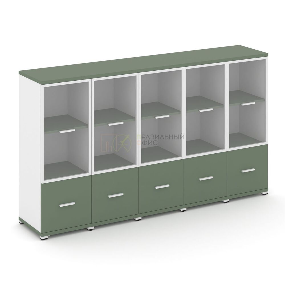 Шкаф пять узких секций, 3 ниши