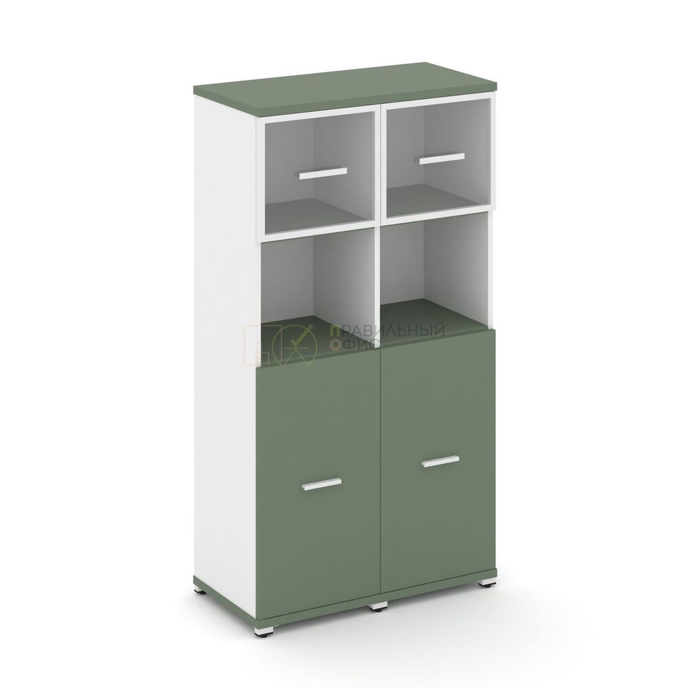 Шкаф две узкие секции, 4 ниши