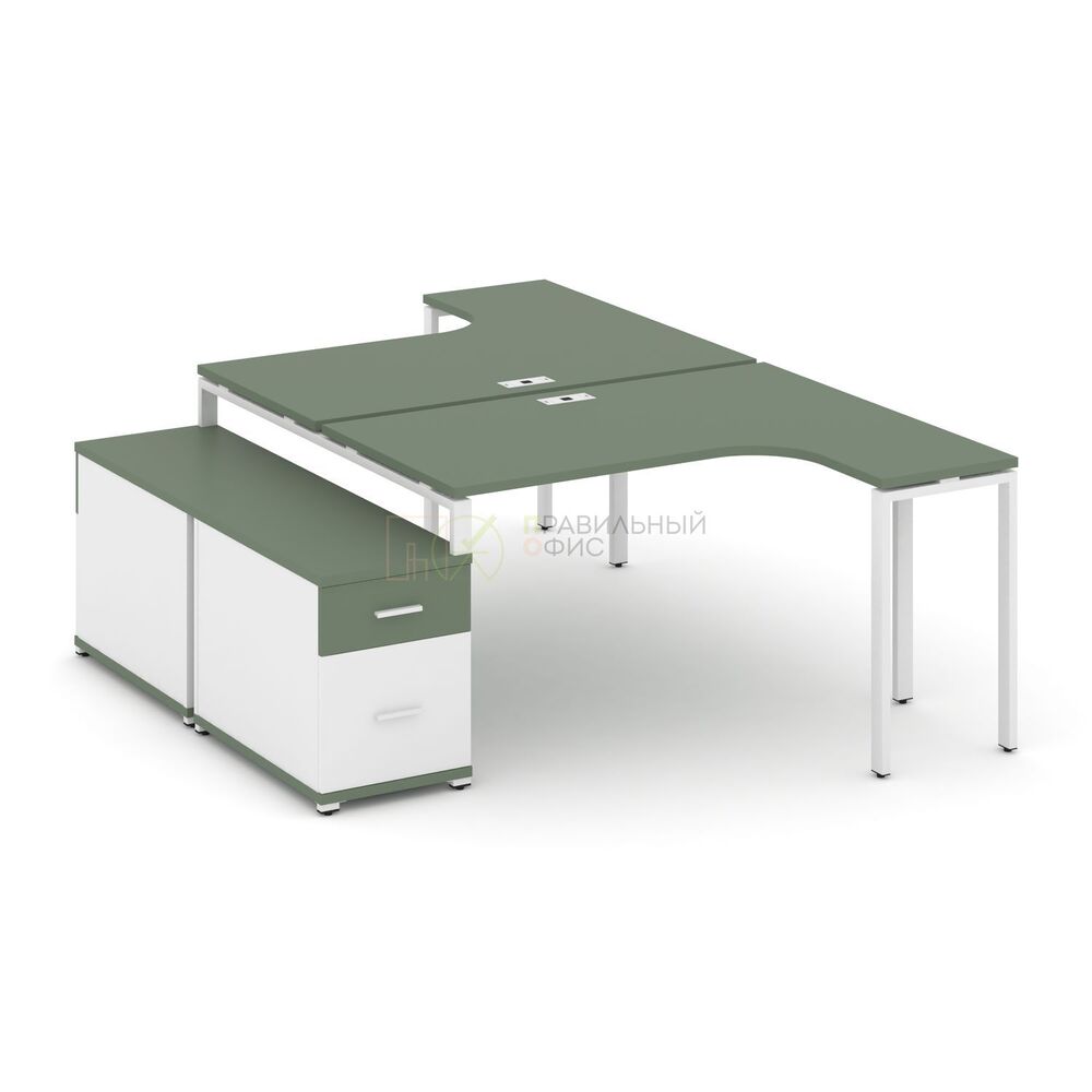 Рабочая станция с двойной опорной тумбой