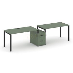 Рабочая станция на 2 места с одной опорной тумбой