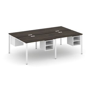 Рабочая станция двухсторонняя с подвесными тумбами на 4 места