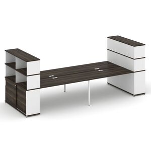 Рабочая станция с опорными шкафами купе с надставкой высокой