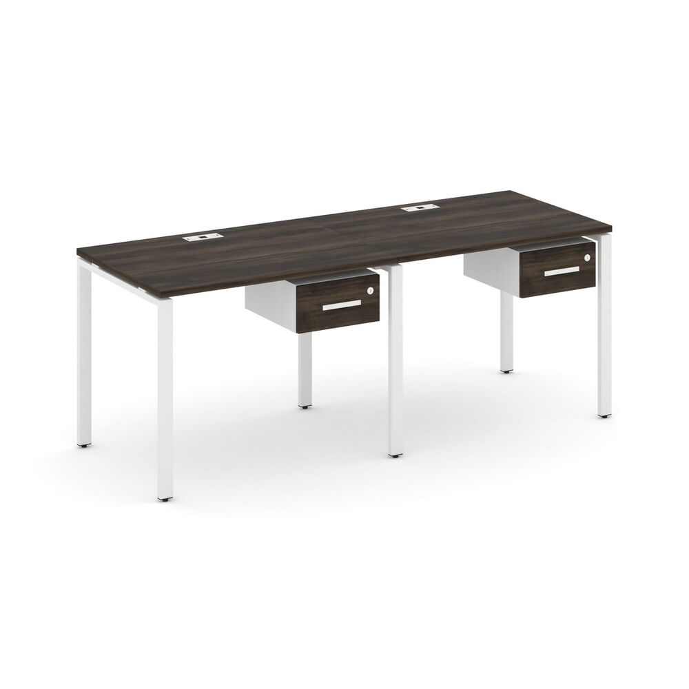 Рабочая станция односторонняя с подвесными тумбами на 2 места