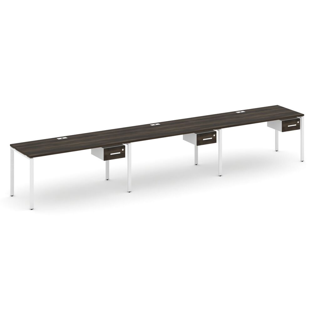 Рабочая станция односторонняя с подвесными тумбами на 3 места