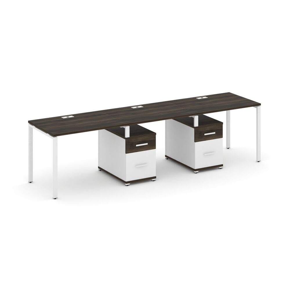 Рабочая станция на 3 места с двумя опорными тумбами