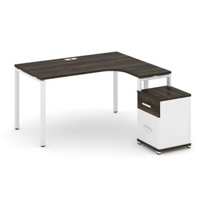 Стол эргономичный правый с опорной тумбой