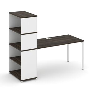 Стол рабочий с опорным стеллажом с надставкой высокой