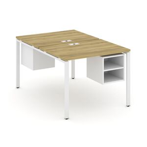 Рабочая станция двухсторонняя с подвесными тумбами на 2 места