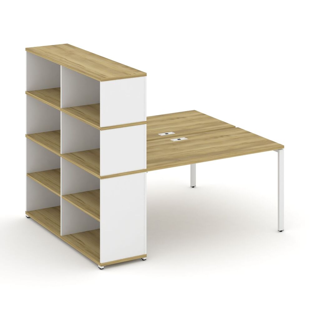 Рабочая станция с опорным стеллажом с надставкой высокой