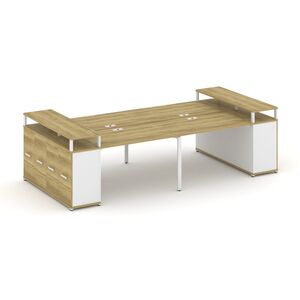 Рабочая станция с опорными распашными шкафоми с верхними горизонтами