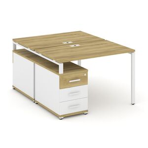 Рабочая станция на 2 места с двухсторонней опорной тумбой