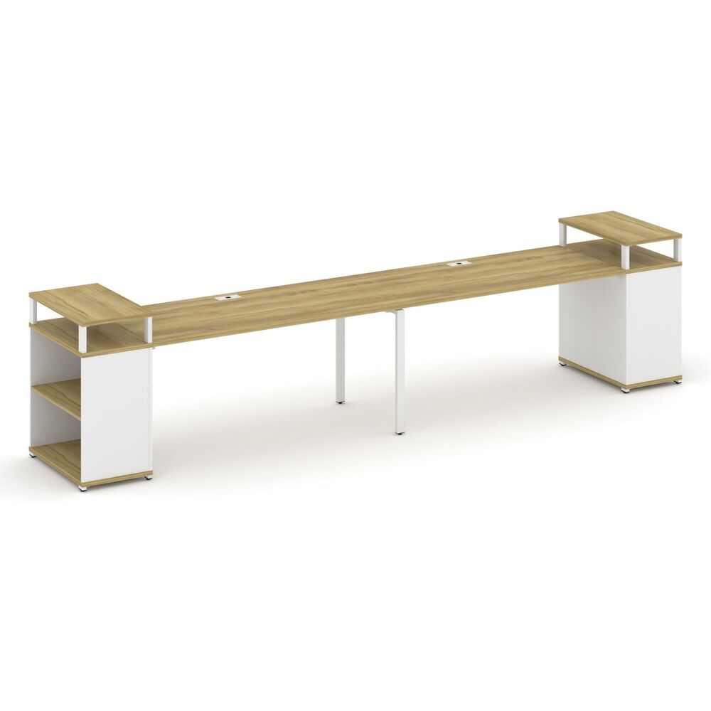 Рабочая станция с опорными стеллажами с верхними горизонтами