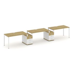 Рабочая станция на 3 места с двумя опорными тумбами