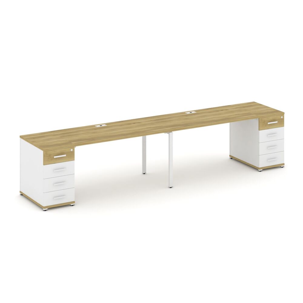 Рабочая станция на 2 места с двумя опорными тумбами