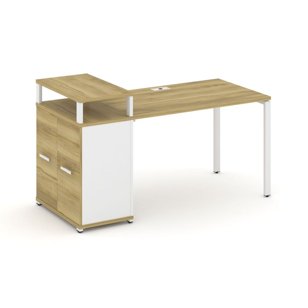 Стол рабочий с опорным распашным шкафом с верхним горизонтом