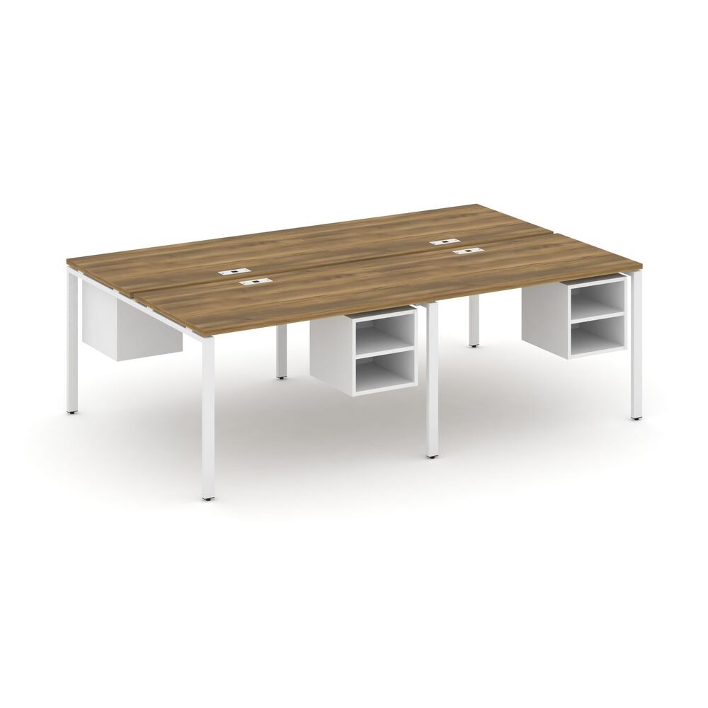 Рабочая станция двухсторонняя с подвесными тумбами на 4 места