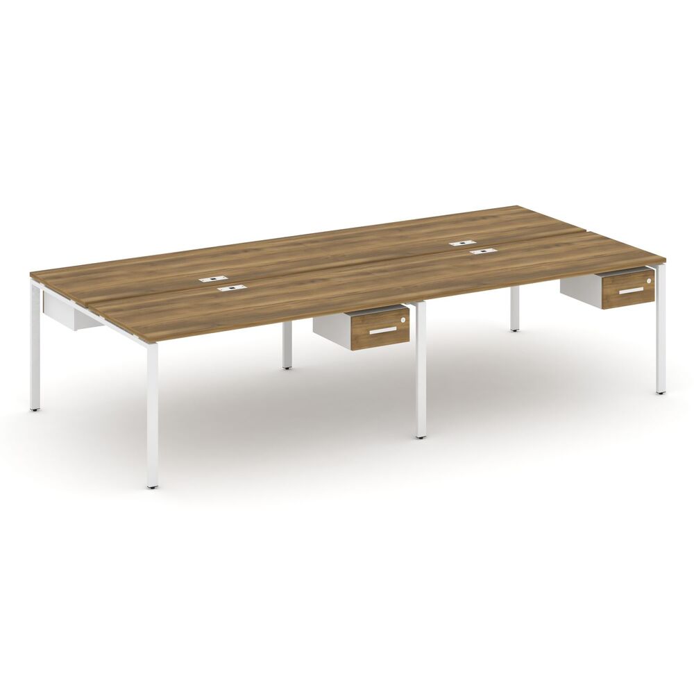 Рабочая станция двухсторонняя с подвесными тумбами на 4 места