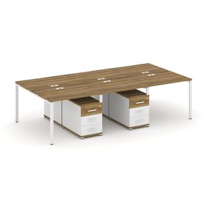 Рабочая станция на 6 мест с двумя двухсторонними опорными тумбами