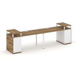 Рабочая станция с опорными распашными шкафами с верхними горизонтами