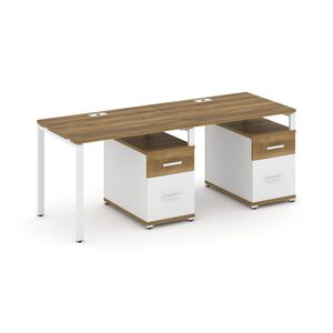 Рабочая станция на 2 места с двумя опорными тумбами