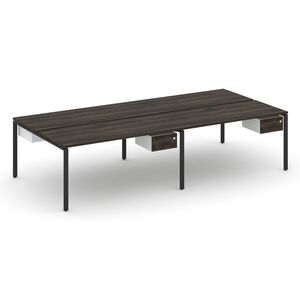 Рабочая станция двухсторонняя с подвесными тумбами на 4 места