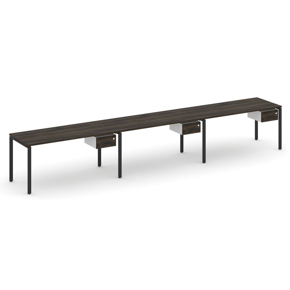 Рабочая станция односторонняя с подвесными тумбами на 3 места