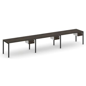 Рабочая станция односторонняя с подвесными тумбами на 3 места