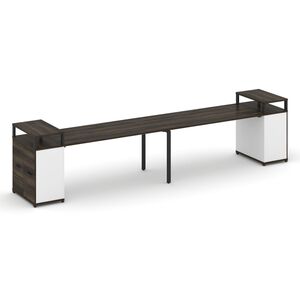 Рабочая станция с опорными распашными шкафами с верхними горизонтами