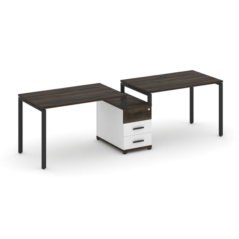 Рабочая станция на 2 места с одной опорной тумбой