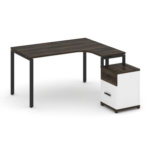 Стол эргономичный правый с опорной тумбой