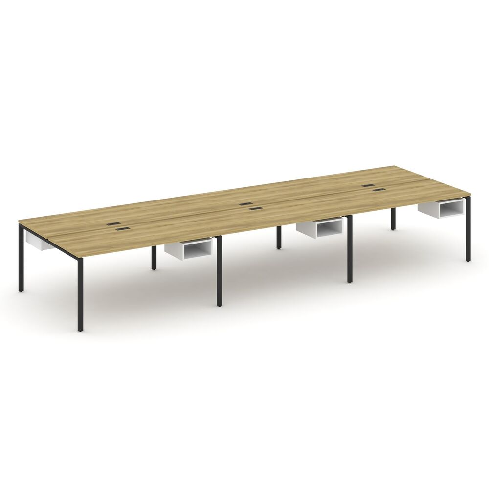 Рабочая станция двухсторонняя с подвесными тумбами на 6 мест