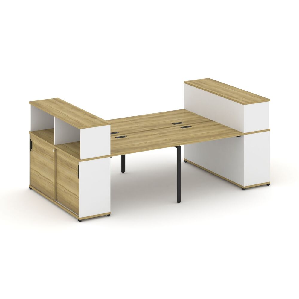 Рабочая станция с опорными шкафами купе с надставкой низкой