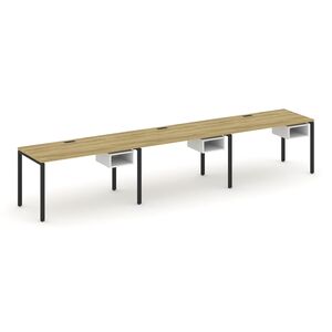 Рабочая станция односторонняя с подвесными тумбами на 3 места