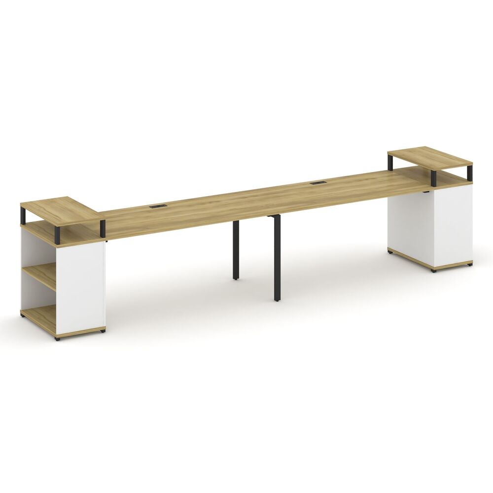 Рабочая станция с опорными стеллажами с верхними горизонтами