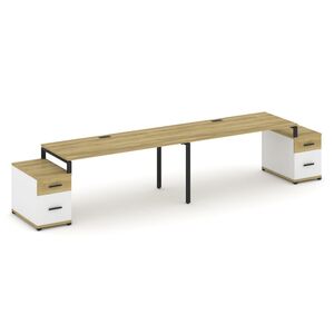 Рабочая станция на 2 места с двумя опорными тумбами