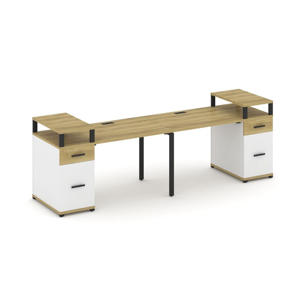 Рабочая станция на 2 места с двумя опорными тумбами