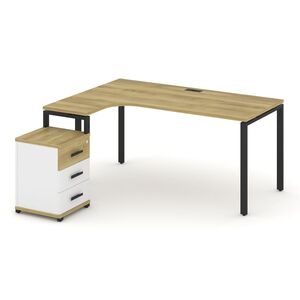 Стол эргономичный левый с опорной тумбой