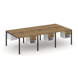 Рабочая станция двухсторонняя с подвесными тумбами на 6 мест