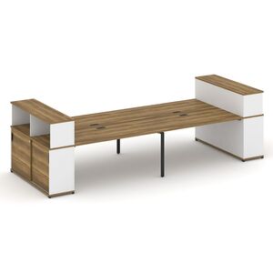 Рабочая станция с опорными шкафами купе с надставкой низкой