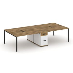 Рабочая станция на 4 места с одной опорной тумбой