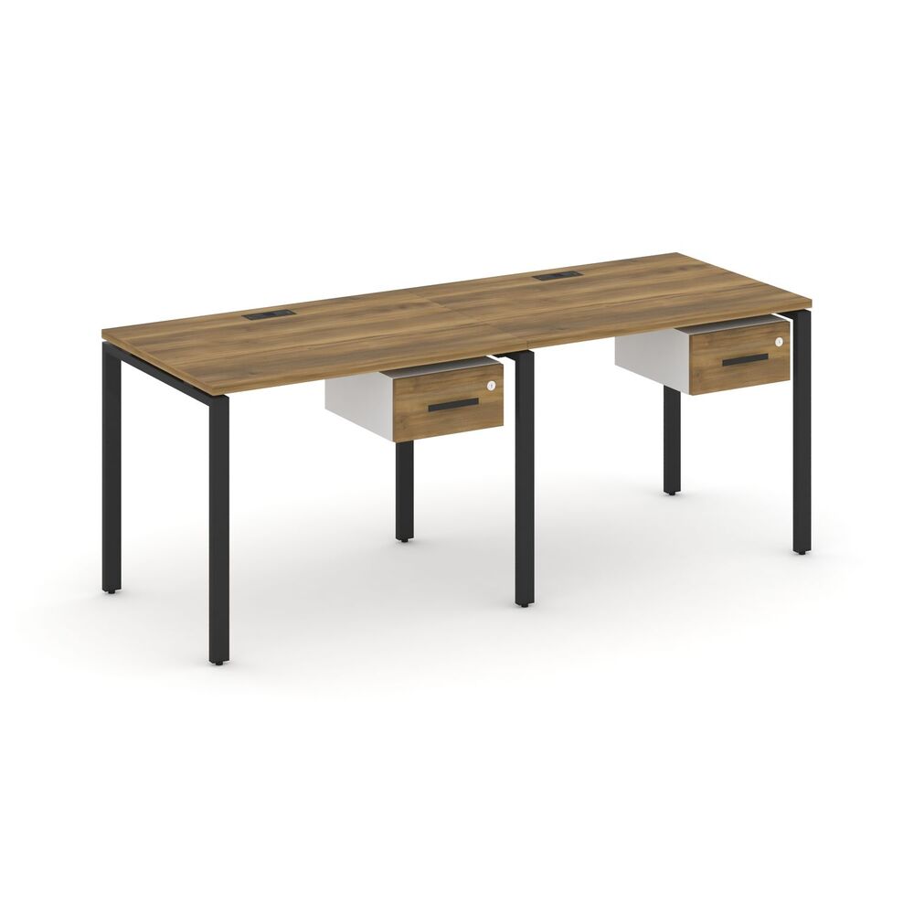 Рабочая станция односторонняя с подвесными тумбами на 2 места