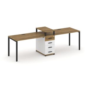 Рабочая станция на 2 места с одной опорной тумбой