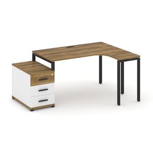 Стол эргономичный правый с опорной тумбой