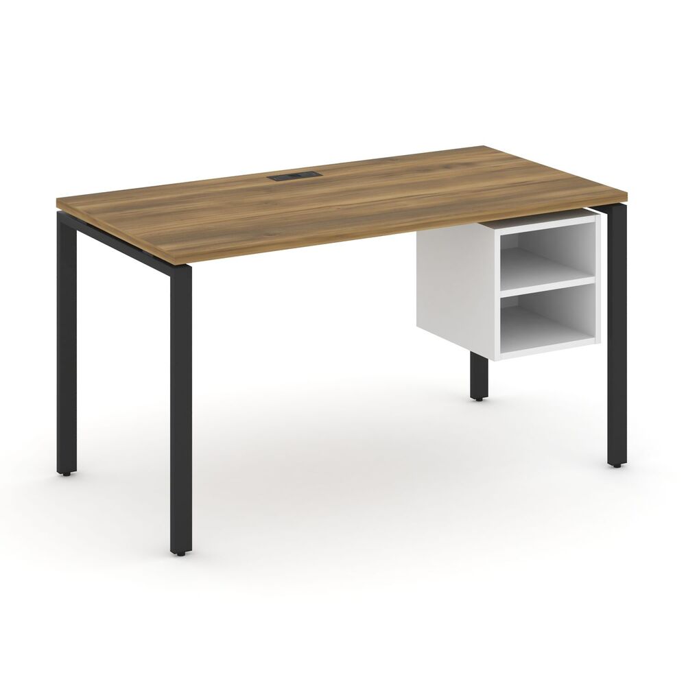 Стол рабочий с подвесной тумбой с двумя открытыми нишами