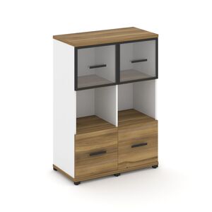 Шкаф две узкие секции, 3 ниши