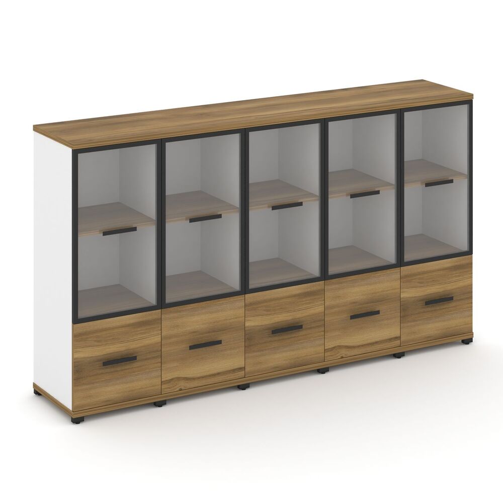 Шкаф пять узких секций, 3 ниши