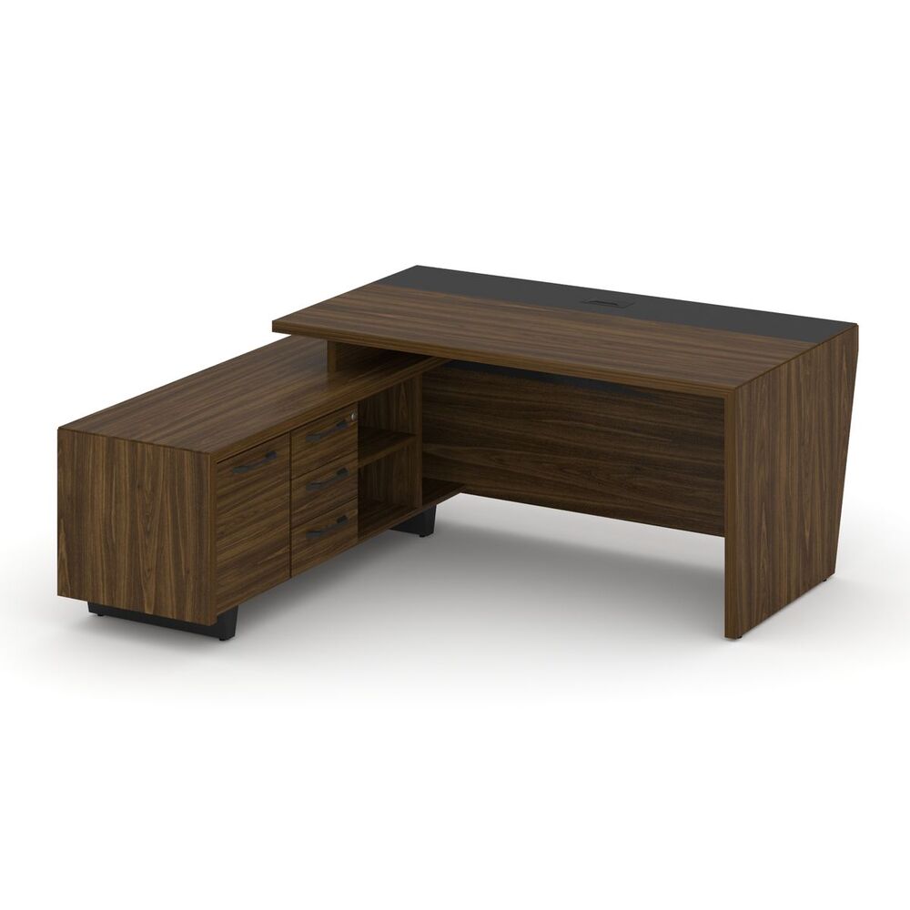 Стол руководителя с опорной тумбой, левый