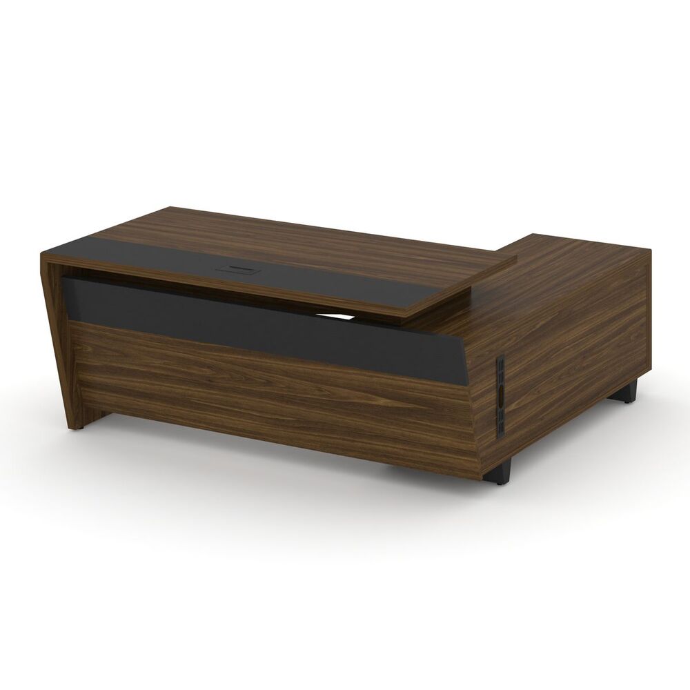 Стол руководителя с опорной тумбой, левый